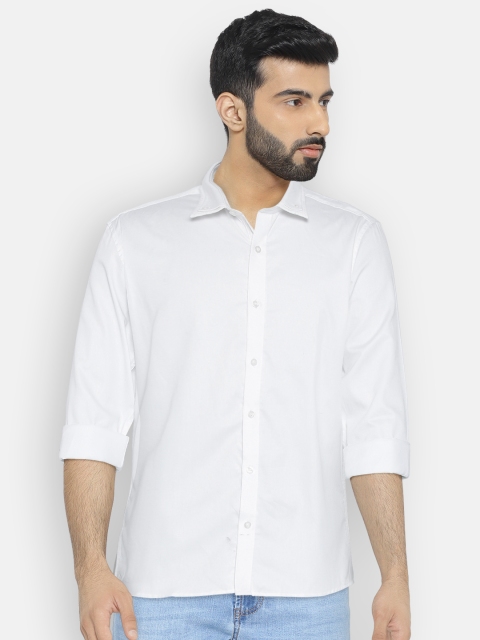 

Independence Club Men White Slim Fit Solid Casual Shirt