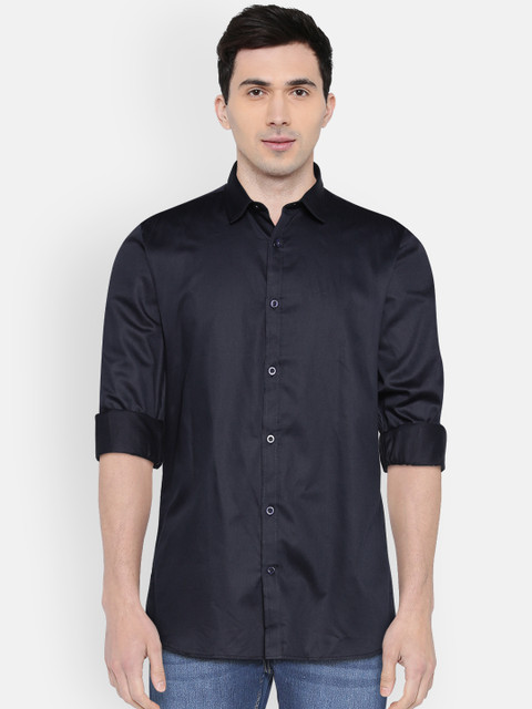 

Independence Club Men Black Slim Fit Solid Casual Shirt