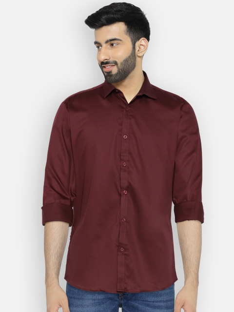 

Independence Club Men Maroon Slim Fit Solid Casual Shirt