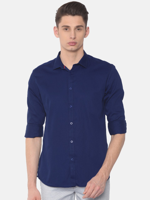

Independence Club Men Blue Slim Fit Solid Casual Shirt
