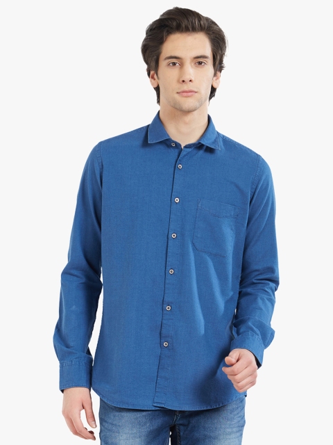 

Lawman pg3 Men Blue Slim Fit Solid Casual Shirt