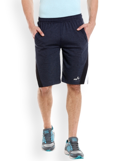 

FiTZ Men Blue Solid Regular Fit Sports Shorts