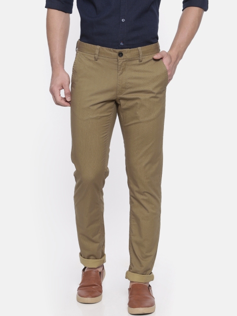 

Indian Terrain Men Khaki Brooklyn Slim Fit Printed Chinos