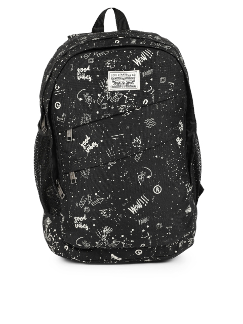 

Levis Unisex Black & Black Jean Guy 501 Graphic Print Backpack