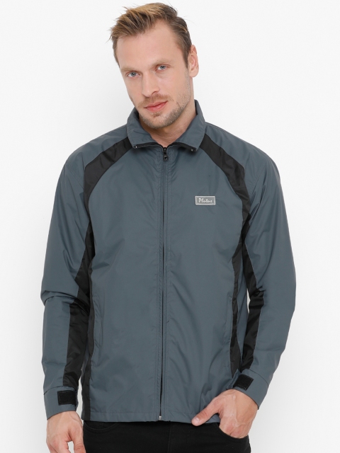 

Plutus Men Grey Solid Windcheater Sporty Jacket