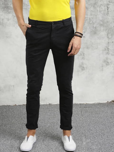 

Breakbounce Men Black Skinny Fit Solid Chinos