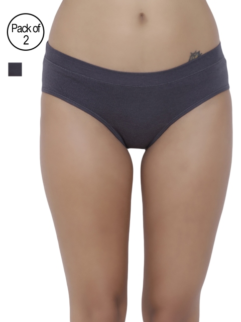 

BASIICS by La Intimo Pack of 2 Grey Women Hipster Briefs BCPHP030B0JJ