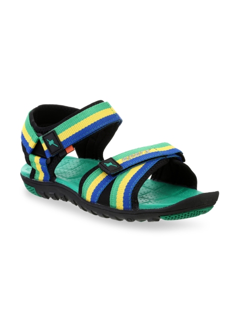 

Sparx Men Green & Black Colourblocked Comfort Sandals