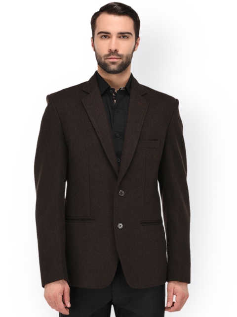 

TAG 7 Men Brown Woolen Regular Fit Single Breasted Blazer