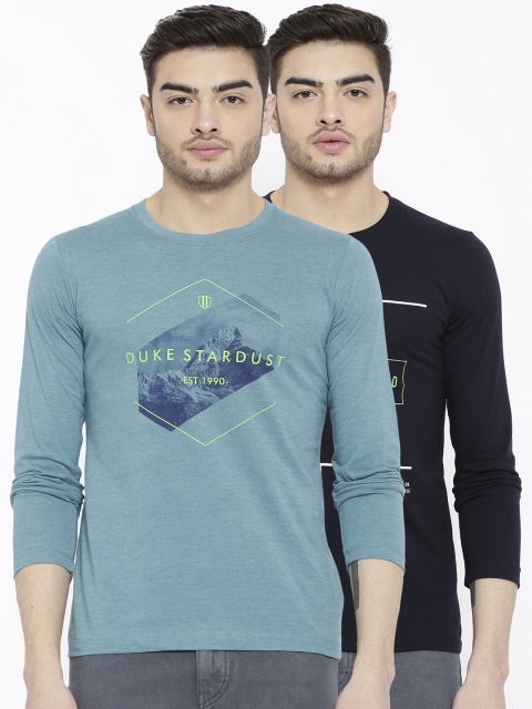 

Duke Men Pack of 2 Printed T-shirts, Green