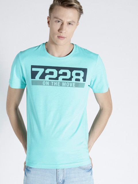 

s.Oliver Men Blue Printed Round Neck T-shirt