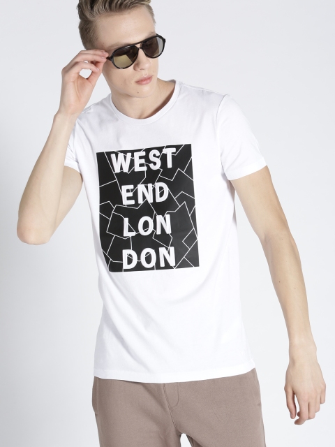 

s.Oliver Men White Printed Round Neck T-shirt