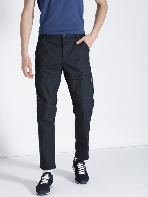

s.Oliver Men Navy Blue Regular Fit Solid Trousers