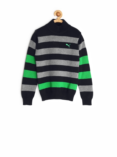 

PUMA Boys Grey & Black Striped Sweater