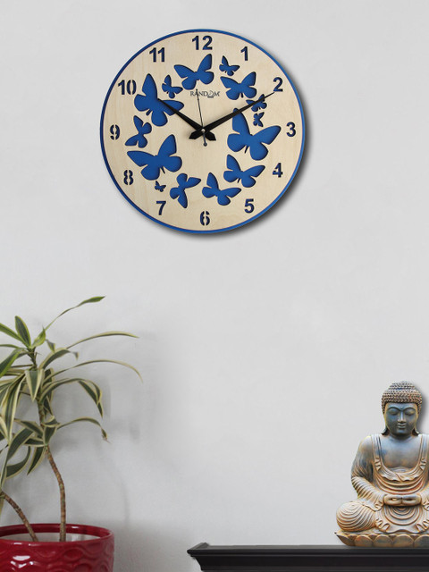 

RANDOM Beige Round Printed 29.21 cm Analogue Wall Clock