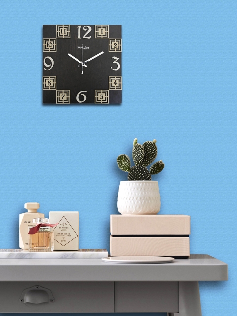 

RANDOM Coffee Brown Square Textured 29.21 cm Analogue Wall Clock