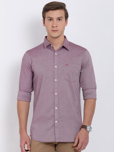 

Crocodile Men Mauve Slim Fit Solid Casual Shirt