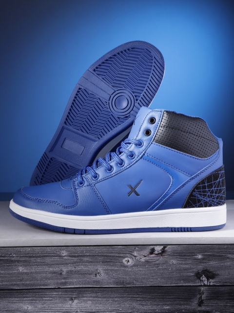 

HRX by Hrithik Roshan Men Blue Solid Mid-Top Hoop Life Sneakers