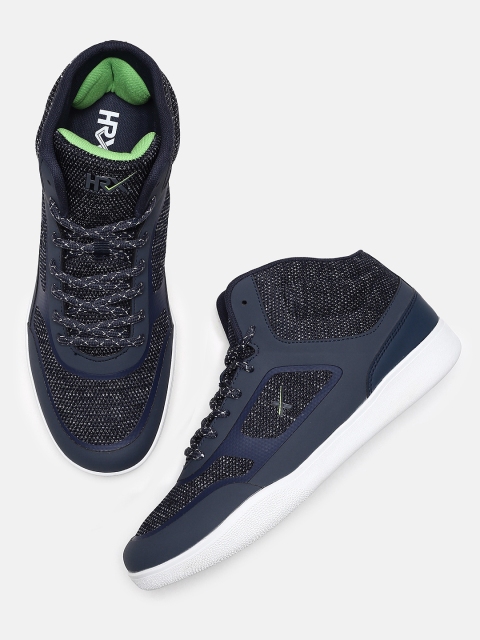 

HRX by Hrithik Roshan Men Navy Blue Hoop Life Solid Sneakers