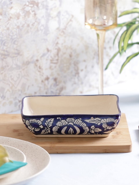 

VarEesha Blue Printed Moroccan Rectangle Stoneware Serving Platter