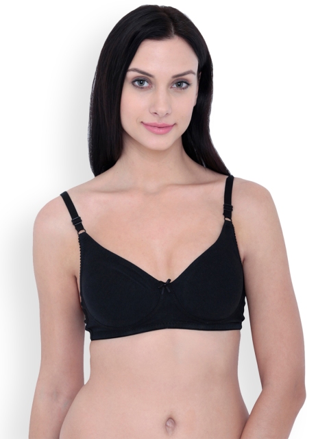 

Libertina Black Solid Non-Wired Non Padded T-shirt Bra christineBlack