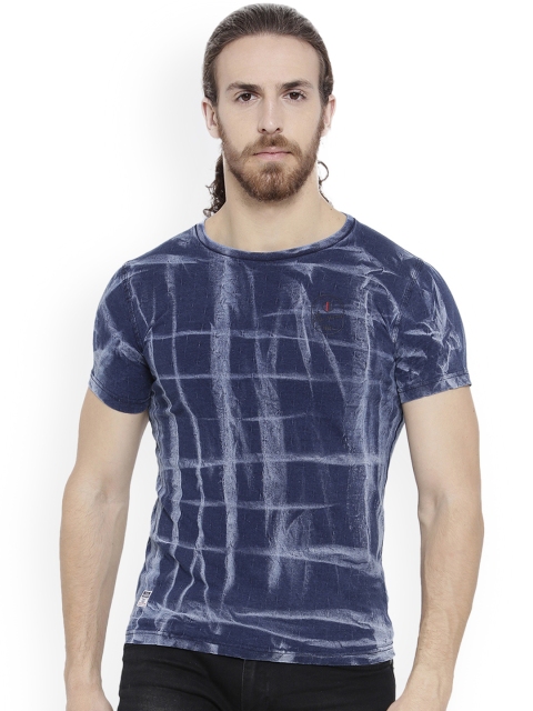 

Duke Men Blue Printed Round Neck T-shirt