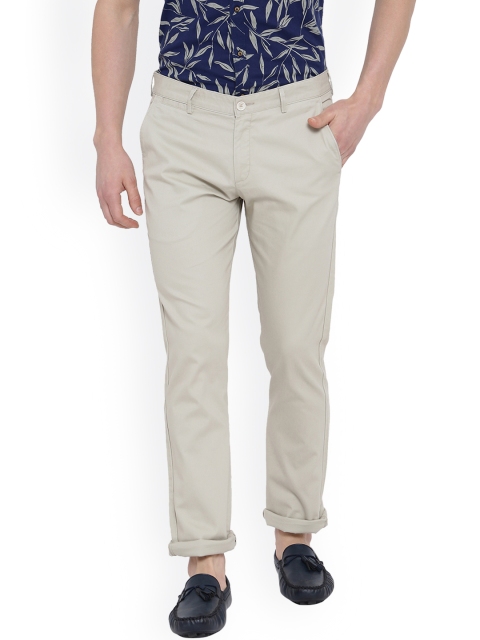 

Duke Men Grey Slim Fit Solid Chinos