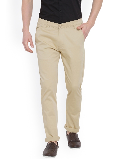 

Duke Men Beige Slim Fit Solid Chinos