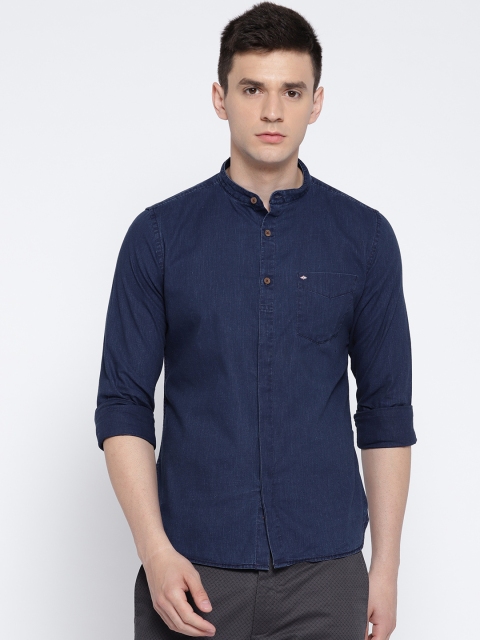 

Lee Cooper Men Navy Blue Contemporary Regular Fit Solid Denim Shirt