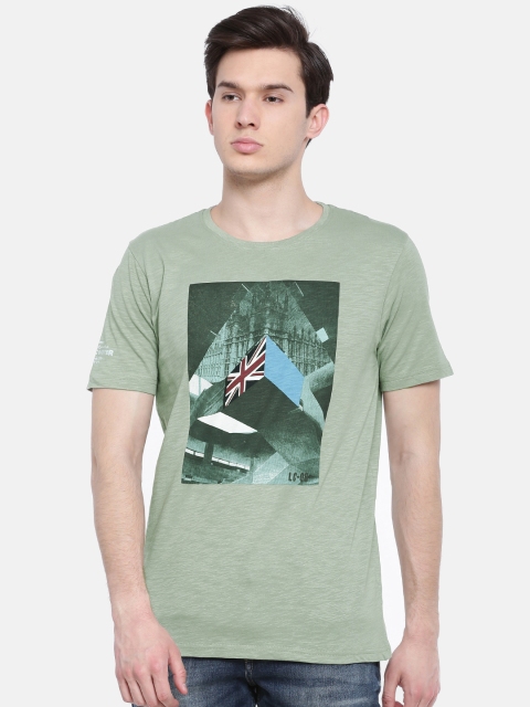 

Lee Cooper Men Green Printed Round Neck T-shirt
