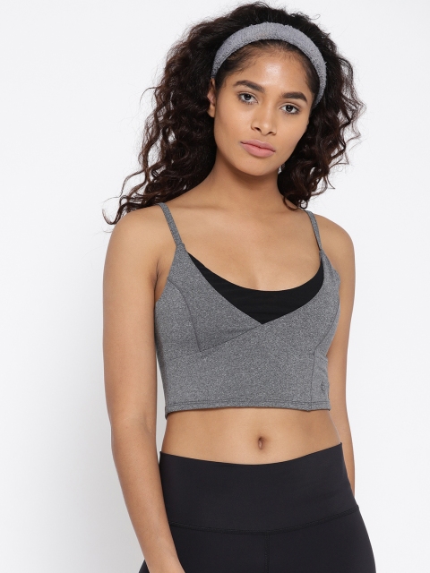 

SATVA Grey Melange Solid Non-Wired Lightly Padded Sports Bra WS1810PBK
