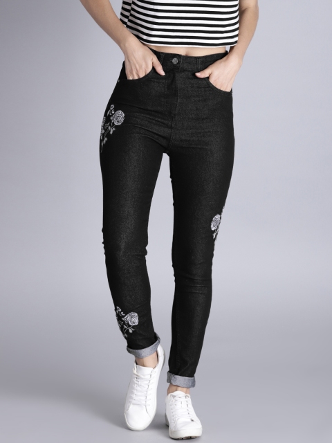 

Kook N Keech Women Black Super Skinny Fit Mid-Rise Clean Look Stretchable Jeans