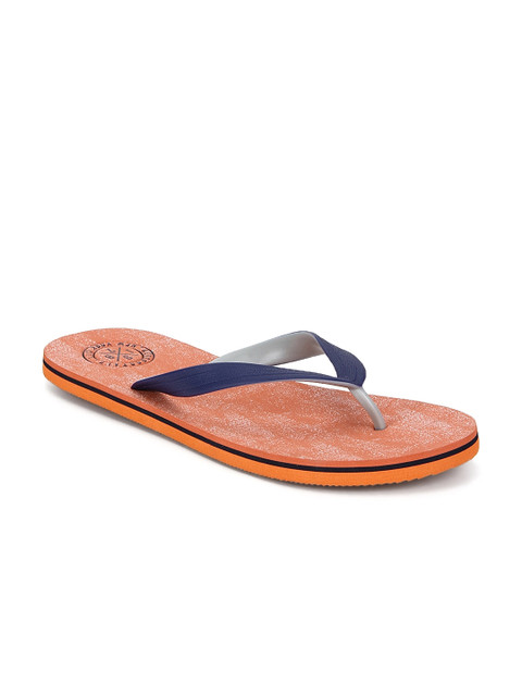 

Aeropostale Men Navy Blue & Orange Printed Thong Flip-Flops