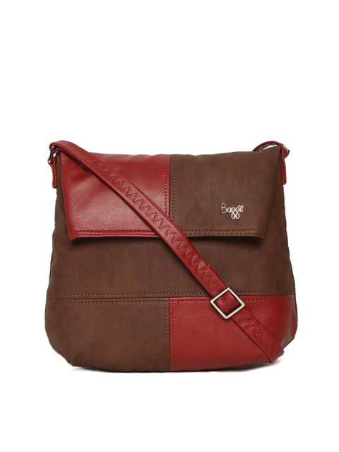 

Baggit Brown & Maroon Colourblocked Sling Bag