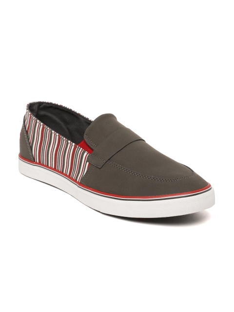 

U.S. Polo Assn. Men Grey & Maroon Rendz Slip-On Sneakers