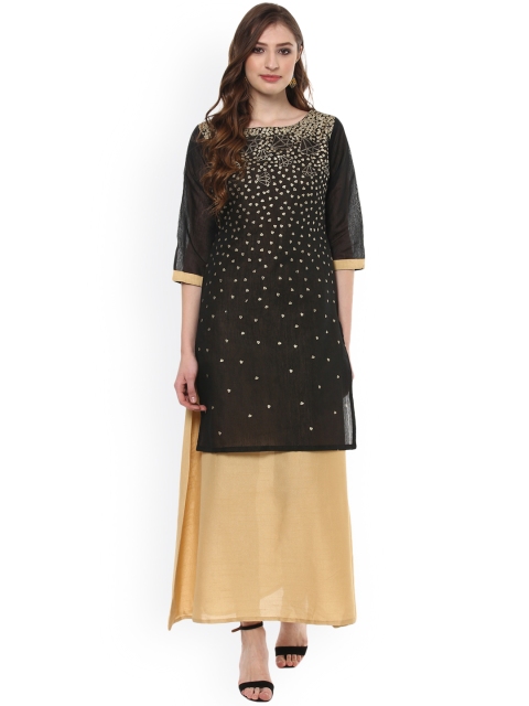 

ZIYAA Women Black Printed A-Line Kurta