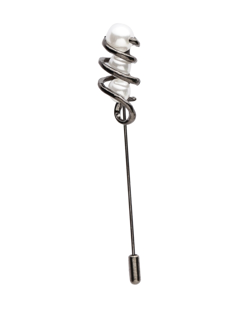 

Alvaro Castagnino Men Metallic Grey Silver Lapel Pin