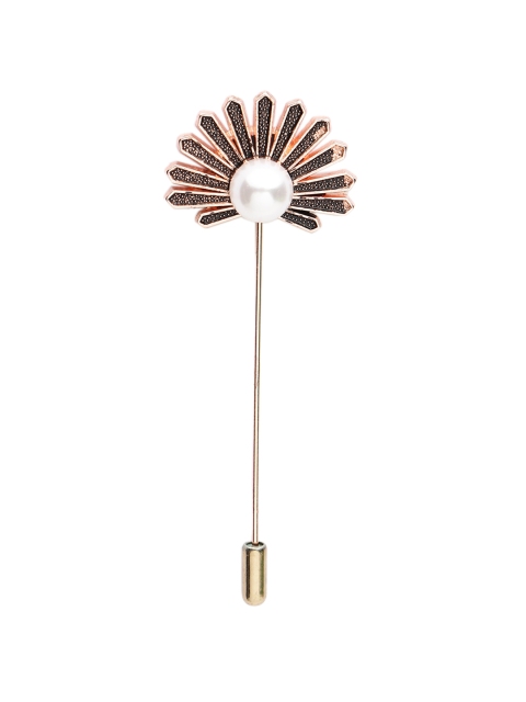 

Alvaro Castagnino Men Gold-Toned & Black Silver Lapel Pin