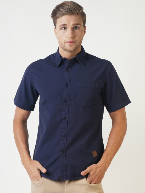 

Blue Saint Men Navy Blue Smart Slim Fit Solid Casual Shirt