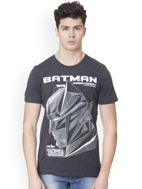 

Free Authority Men Charcoal Grey Batman Printed T-shirt