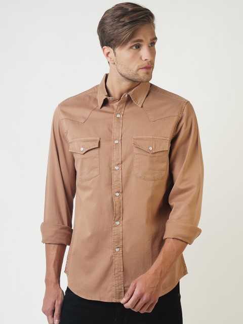 

Blue Saint Men Brown Smart Slim Fit Solid Casual Shirt
