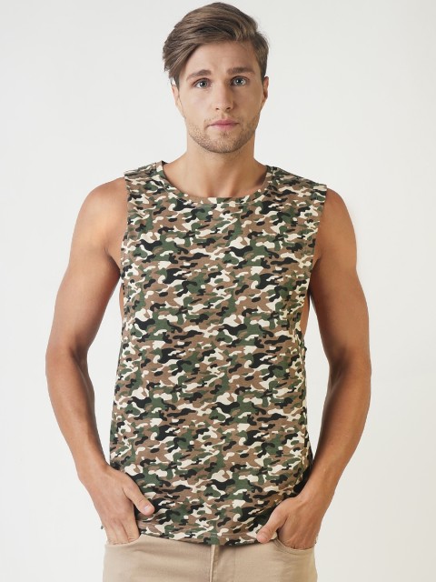 

Blue Saint Men Multicoloured Camouflage Print Round Neck T-shirt, Multi