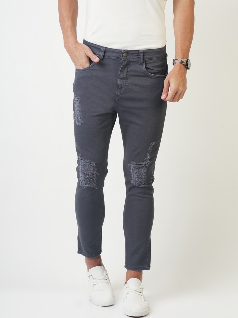 

Blue Saint Men Grey Slim Fit Mid-Rise Mildly Distressed Jeans