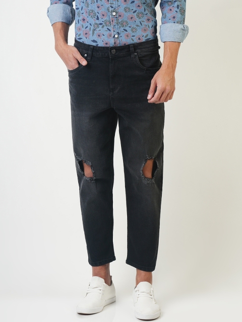 

Blue Saint Men Black Slim Fit Mid-Rise Slash Knee Jeans