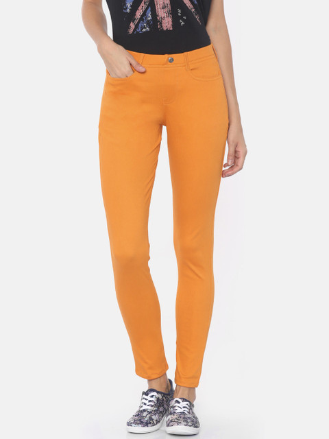 

Go Colors Women Orange Super Stretch Solid Jeggings