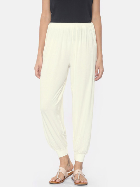 

Go Colors Women Cream Solid Relaxed Fit Harem Pants