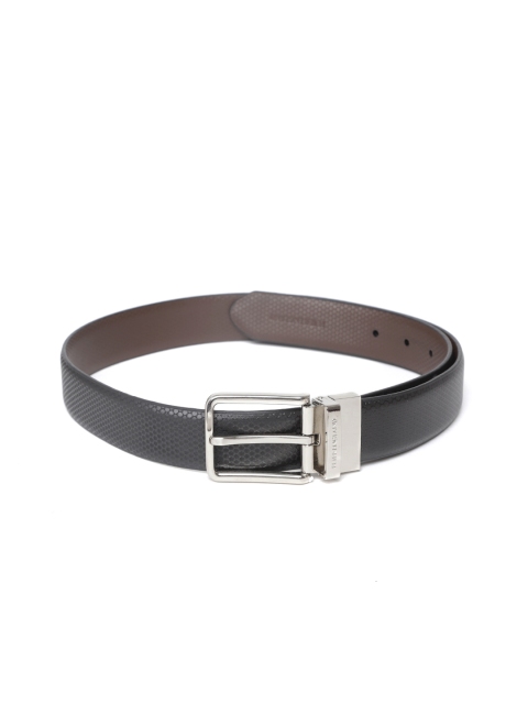 

Peter England Men Black & Brown Textured Reversible Belt