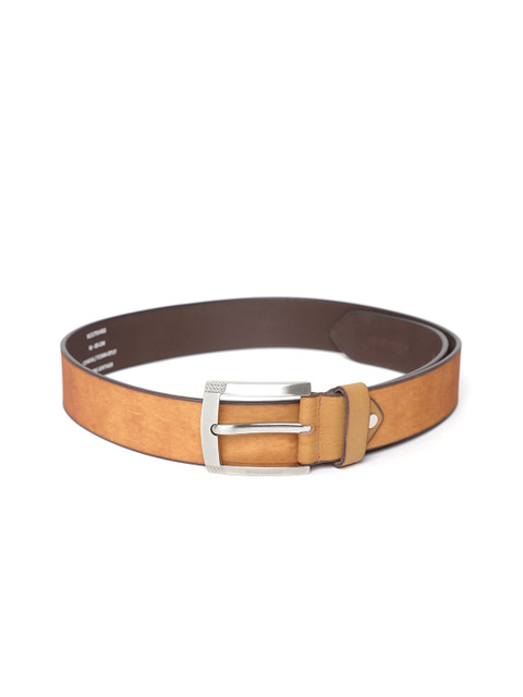 

Peter England Men Tan Brown Leather Solid Belt