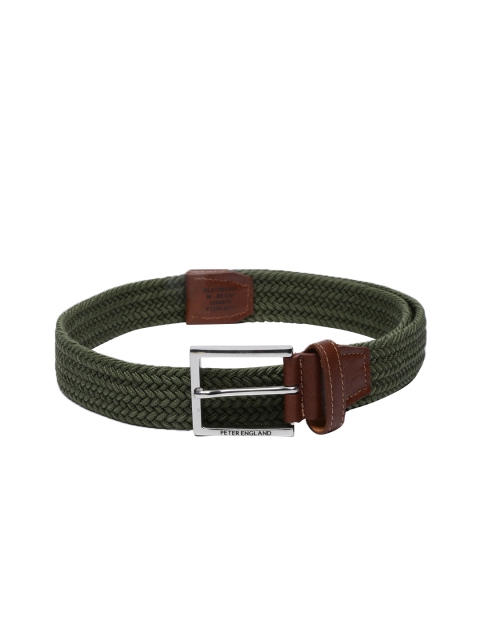 

Peter England Men Green Woven Design Belt