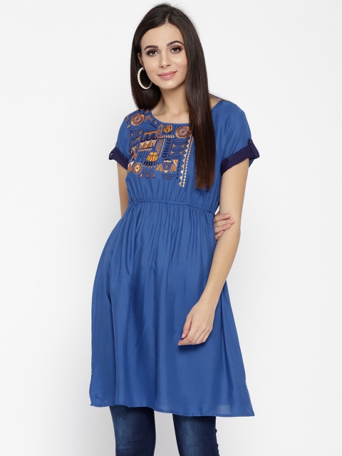 

Bronz Blue Embroidered Tunic